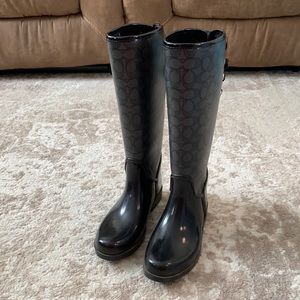 Black Coach Rain Boots Size 7